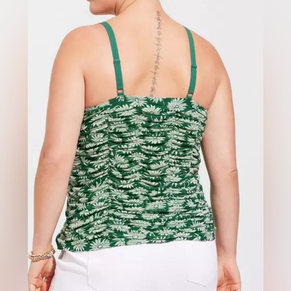 Torrid Stretch Mesh Cropped Shirred Cami Top - Picture 3 of 4